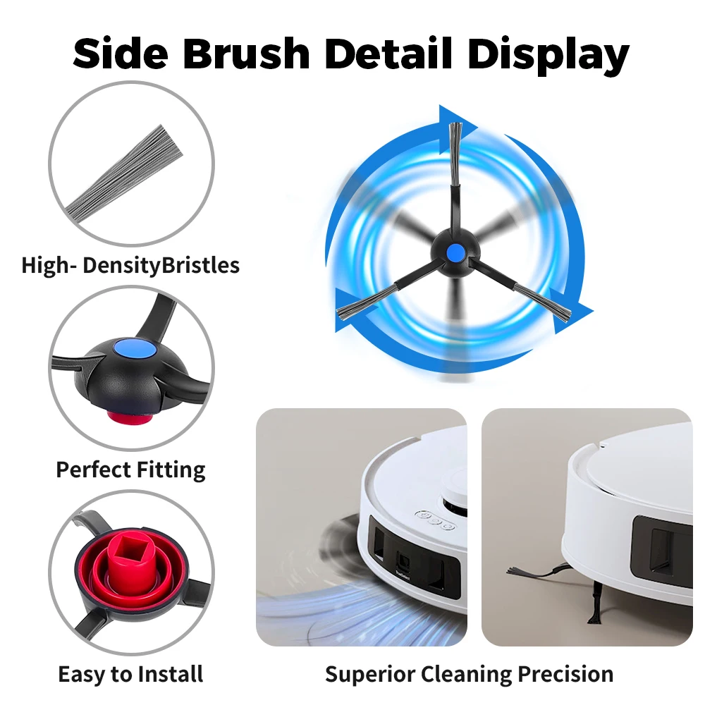 Side Brush Spare Parts for Ecovacs Deebot T30s/T30 Pro/T30 Max/T30 OMNI/N20 Pro/N30 Pro/YEEDI M12 Pro+ Robot Vacuum Accessories view 3