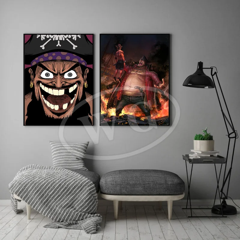 One Piece Japanese anime canvas painting anime characters Four Emperors Marshall D Teach living room decoration exquisite gifts