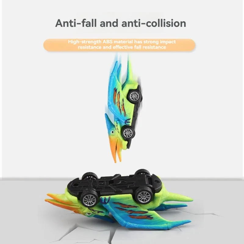 Mini Dinosaur T-Rex Coches de carreras retroceso - Vehículos de juguete divertidos para niños - Coches coloridos con temática de dinosaurio y coches de carreras con realista