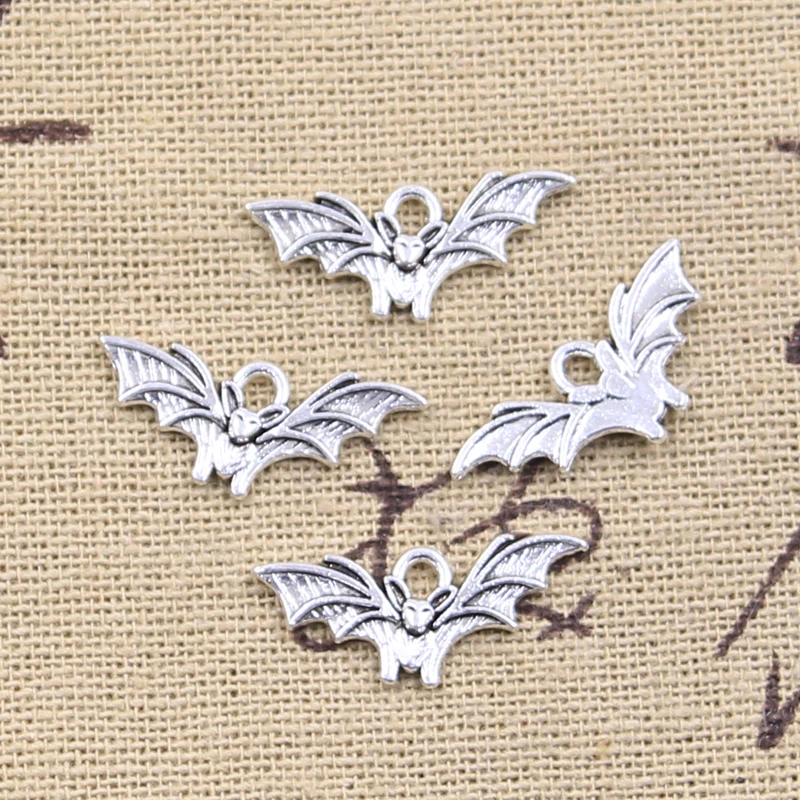 50 sztuk Charms Halloween Fly Bat 9x21mm antyczne srebro kolorowe wisiorki DIY rzemiosło dokonywanie ustaleń ręcznie robiona biżuteria tybetańska
