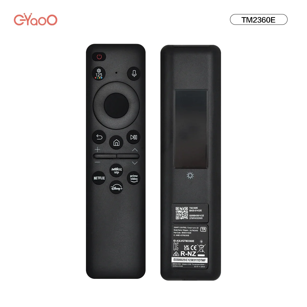 BN59-01432E Replacement Solar Remote Control For Samsung Smart TV Compatible With Neo QLED 8K 4K Series