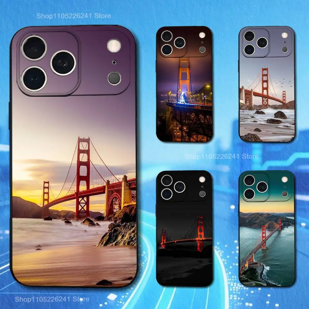 

Wonder Golden Gate Bridge For iPhone 13,17,11,12,16,14,15,Plus,Pro Max,XS,X,XR,SE,Mini,8,7,Soft Silicone Black Phone Case