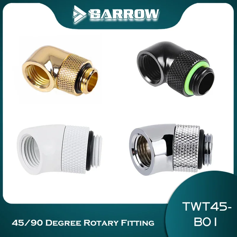 

Barrow 6PCS 45/90 Degree Rotary Fitting , G1/4" Rotatable 45 Adapter , For Cooling Equipment Adjust Connect Direction TWT45-B01