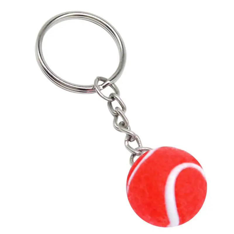 Tennis Keychain 3D Tennis Ball Pendant Keyring Tennis Ball Keychain Sport Keychains School Reward Toys Colorful Car Keychain For