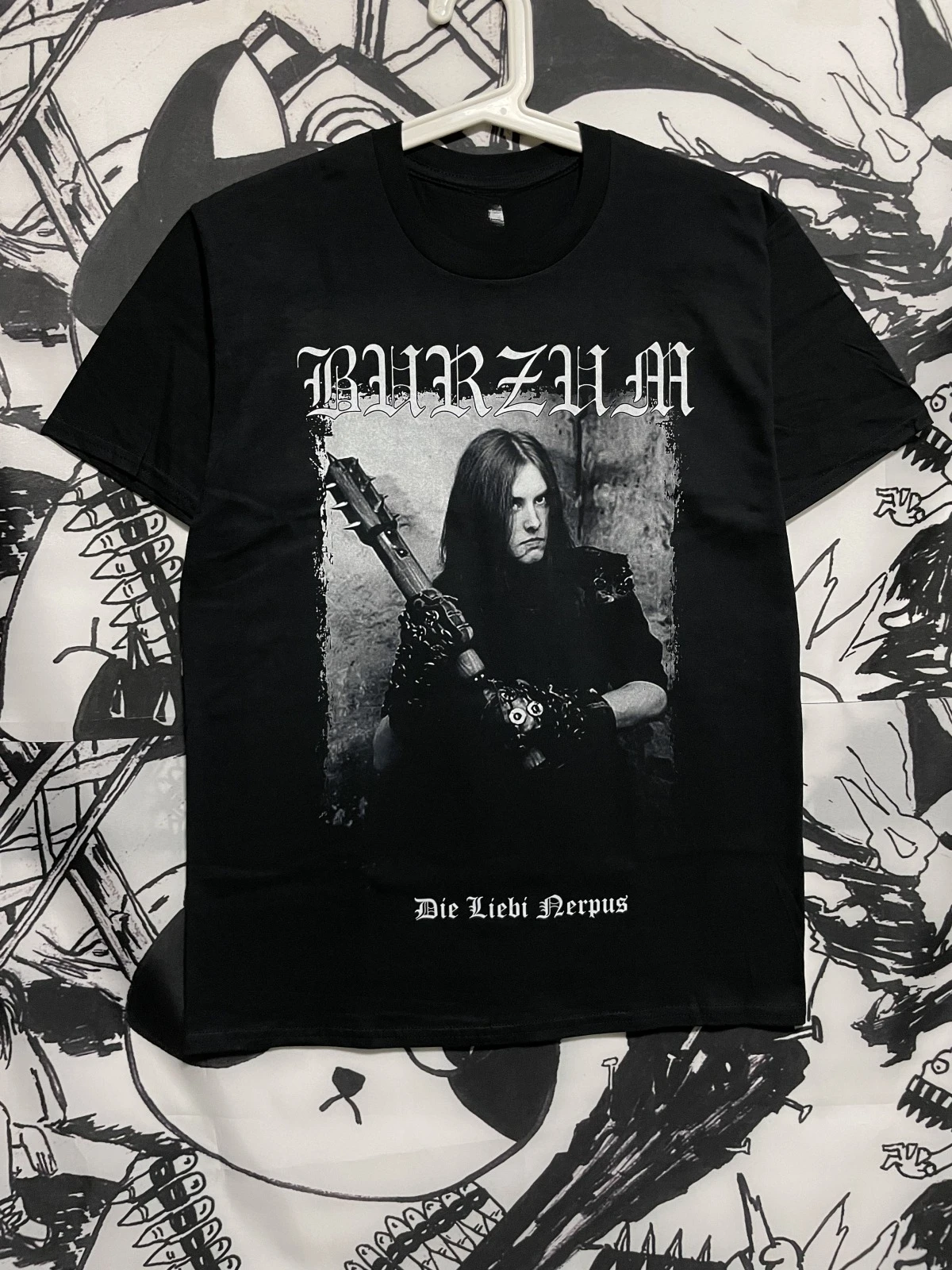 

Around The Band, European and American Men and Women Black Metal Niche Dark Black Pure Cotton Tee Pure Cotton Dark