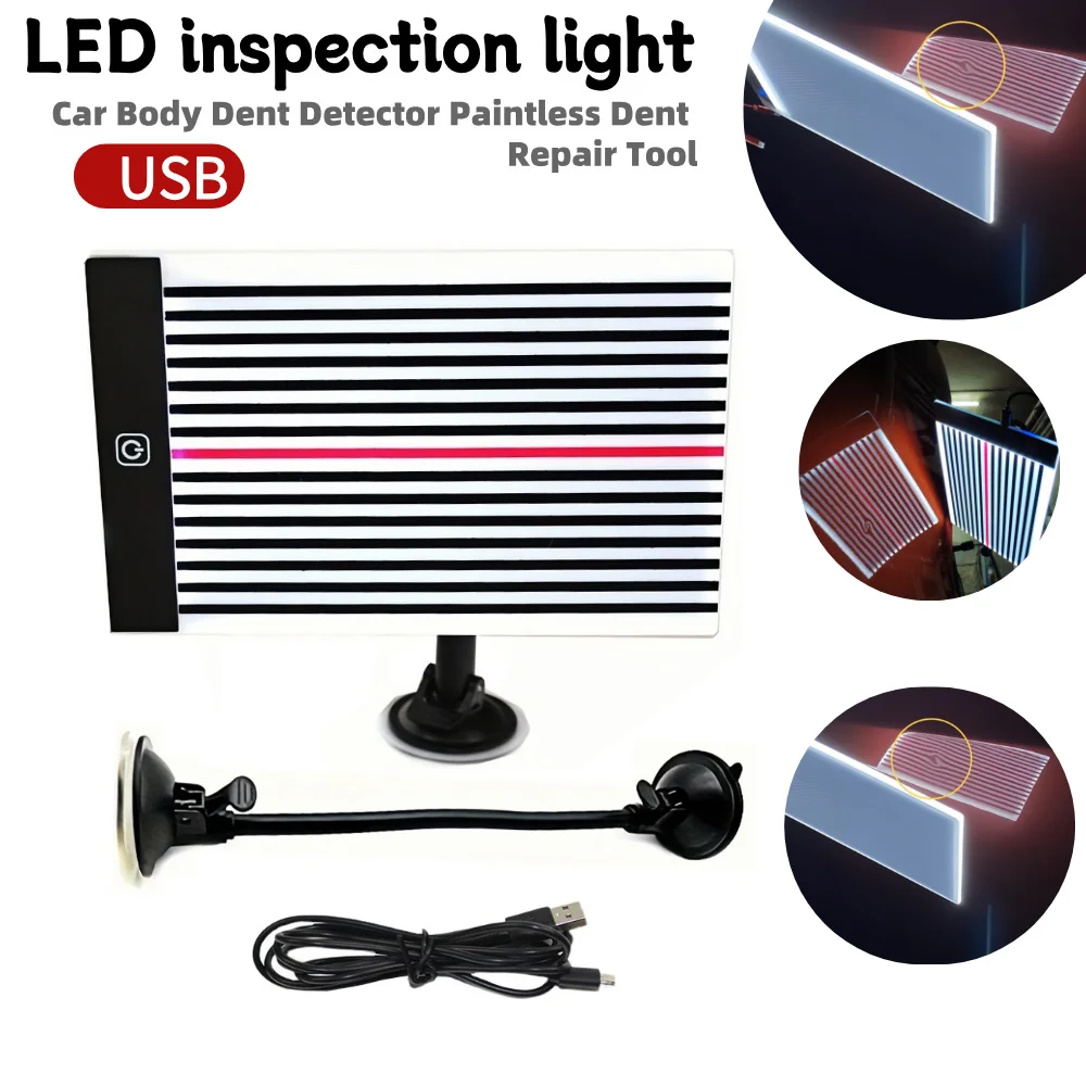 

LED Car Body Dent Detector Paintless Dent Repair Tool Paintless Dent Removal Checking Line Board Light for Car Depression Repair