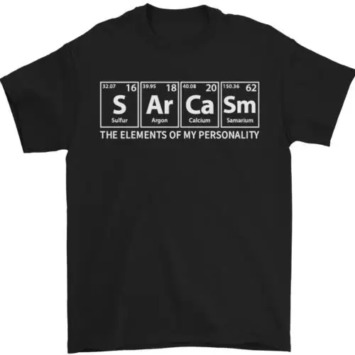 

Sarcasm the Elements персональная забавная Мужская футболка ЭКГ 100% хлопок