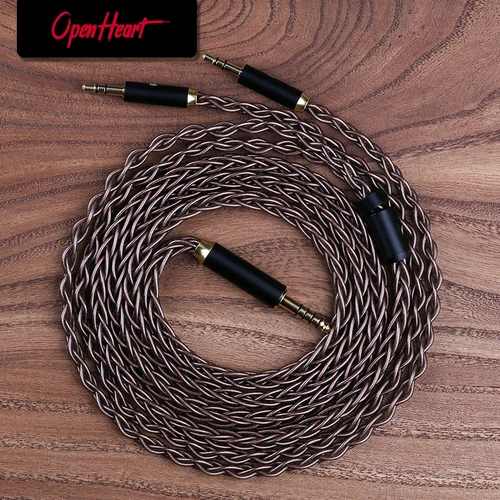 OPENHEART Kingwood 8 Core Litz OCC Cable de auriculares 1 a 2 jack dual 3,5/2,5/4,4mm/XLR Cable de repuesto equilibrado de cobre puro