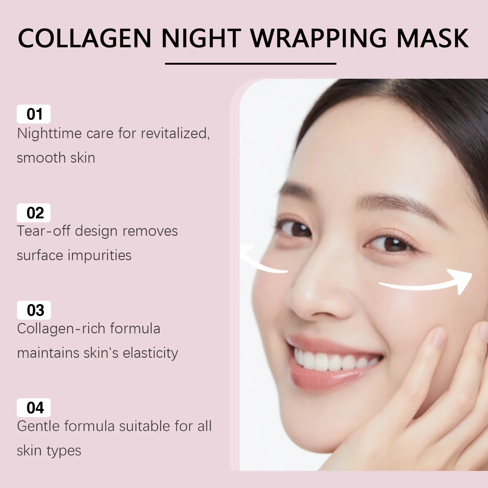 Peel Off Facial Mask Set With Cute Tool Deeply Hydrates Brightening Skin Care Korean Night Collagen Face Brightening Cream Masks