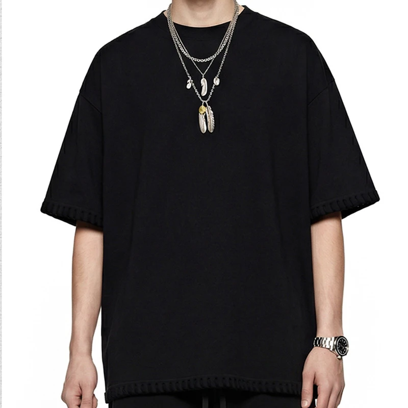 Summer Custom Men's T Shirt 240G Cotton American Style Cool Short Width Boxyfit Loose Short Sleeve T-Shirt Casual Top Tee