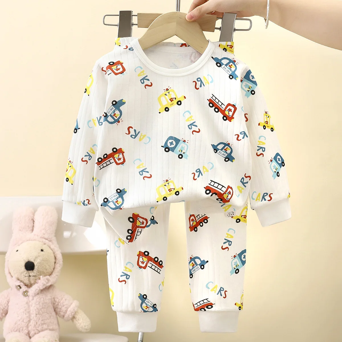 

Kids Autumn Pure Cotton Pajamas Sets Boys Girls Cute Cartoon Long Sleeve T-Shirt Tops with Pants Toddler Baby Casual Sleepwear