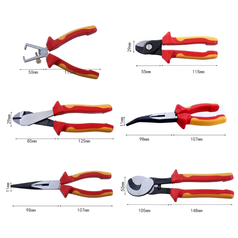 Insulated Cable Cutter Wire Stripper Electrician Shears Pliers Scissor Cutting Tool Manual 6/8/10 Inch Stranding Pliers M4YD