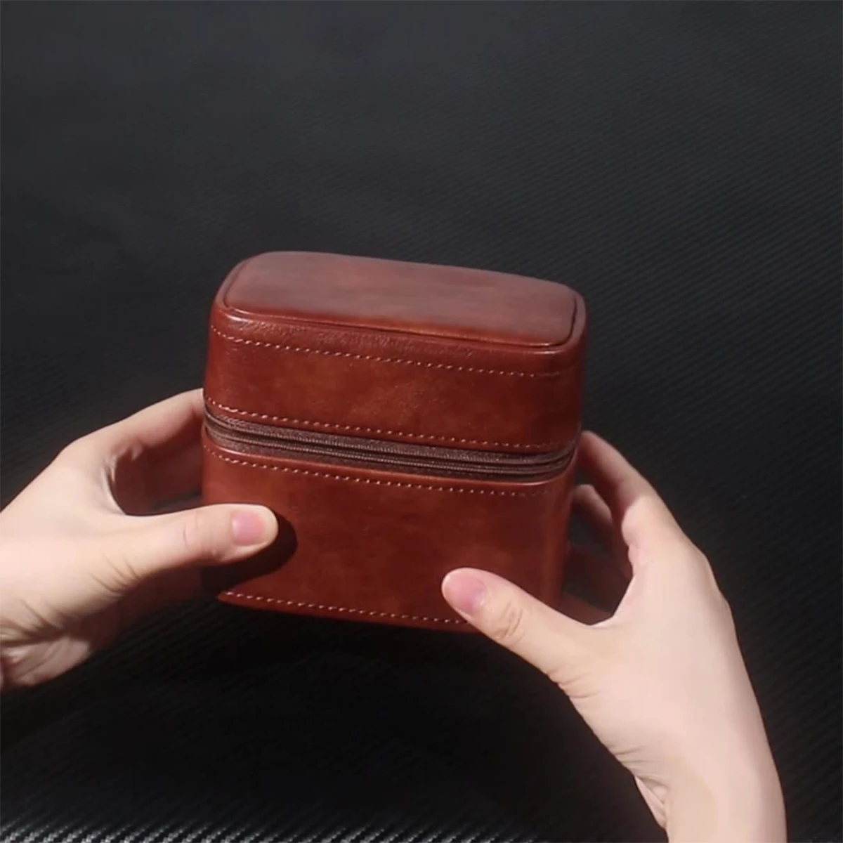 

Кожаная коробка для часов-органайзер, дорожная сумка для хранения, роскошный ретро-чехол из воловьей кожи, чехол для часов, портативный дисплей