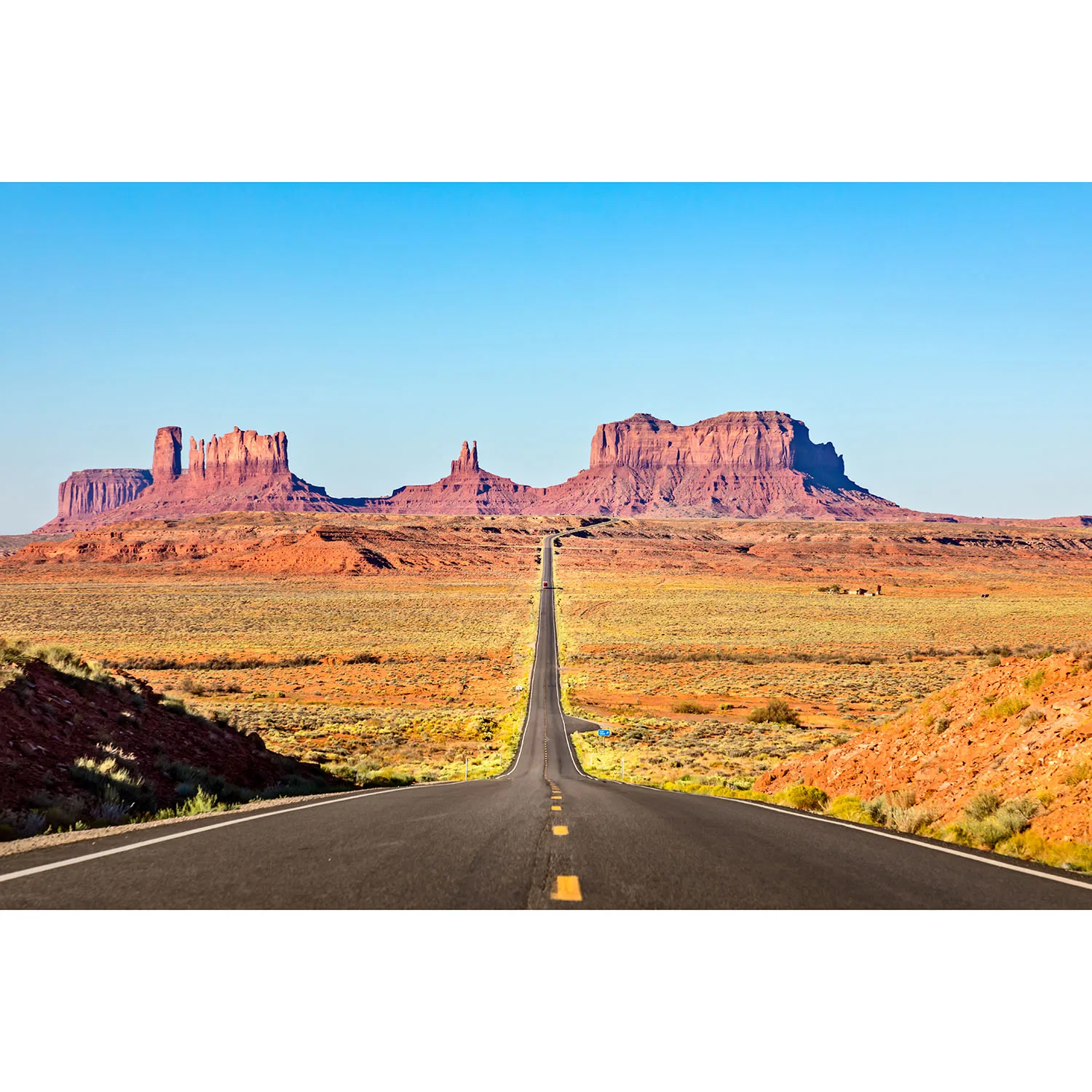 Highway Backdrop American Monument Valley Runway Desolate View Blue Sky Clouds Photography Background West Road Trip Road Racing