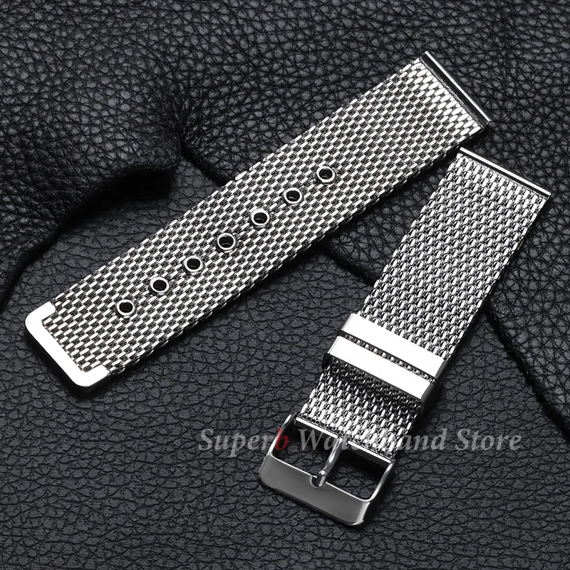 1.0 شبكة ميلانو حزام ل Seiko 18/20/22/24 مللي متر 3 مللي متر سمك الفولاذ المقاوم للصدأ سوار ساعة ل DW ل أوميغا المعصم