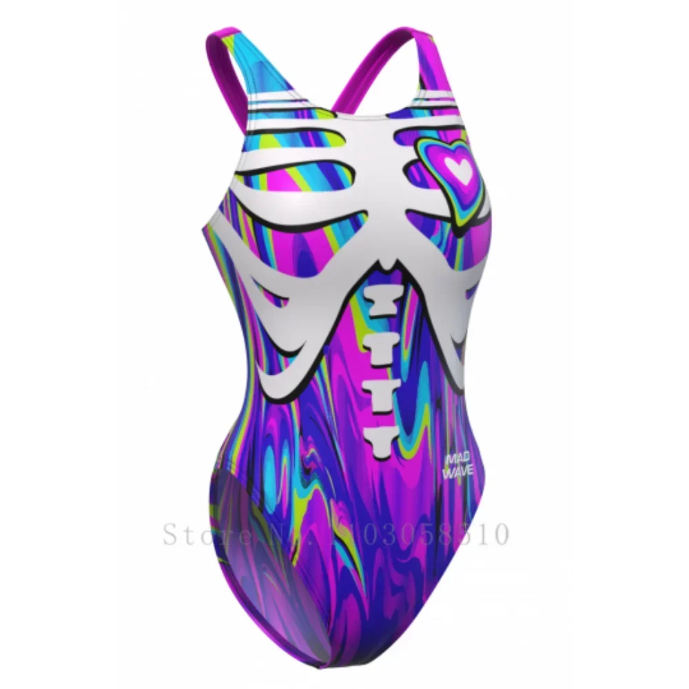 mad wave Backless Bodysuit Women Bathing Training Fitness Beach S curve beauty one-piece swimsuit Swimming Suit Fitness swim