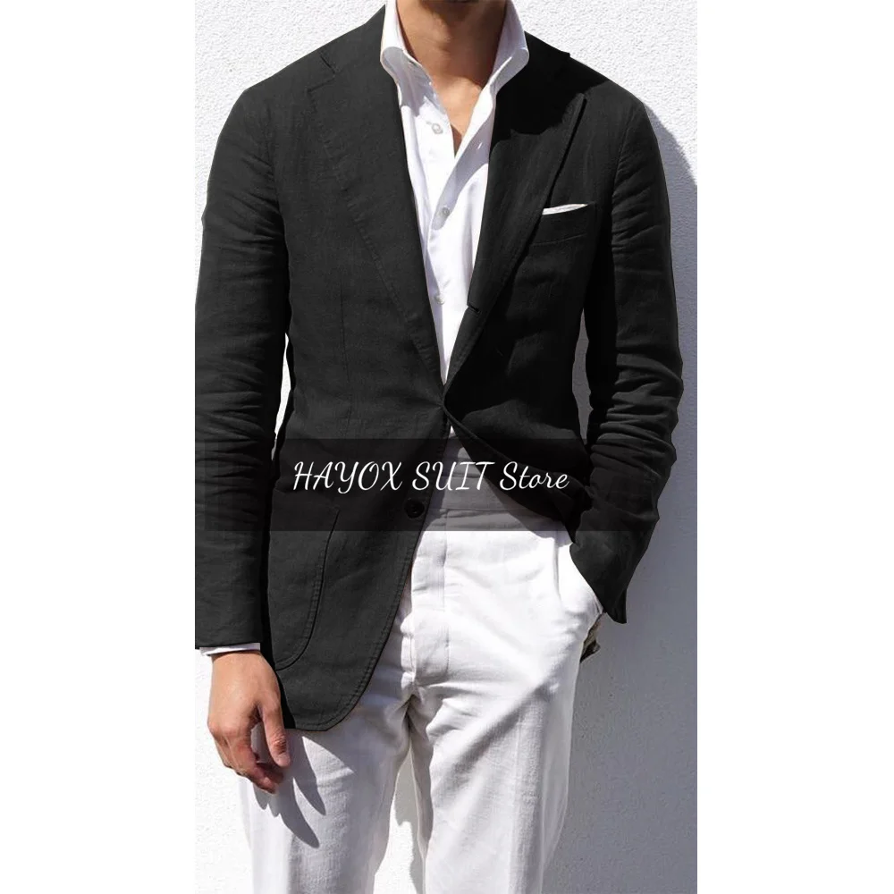 Veste en Lin et Coton pour Homme, Tissu Élégant, Mince, Confortable, Respirant, Mode Travail, Été