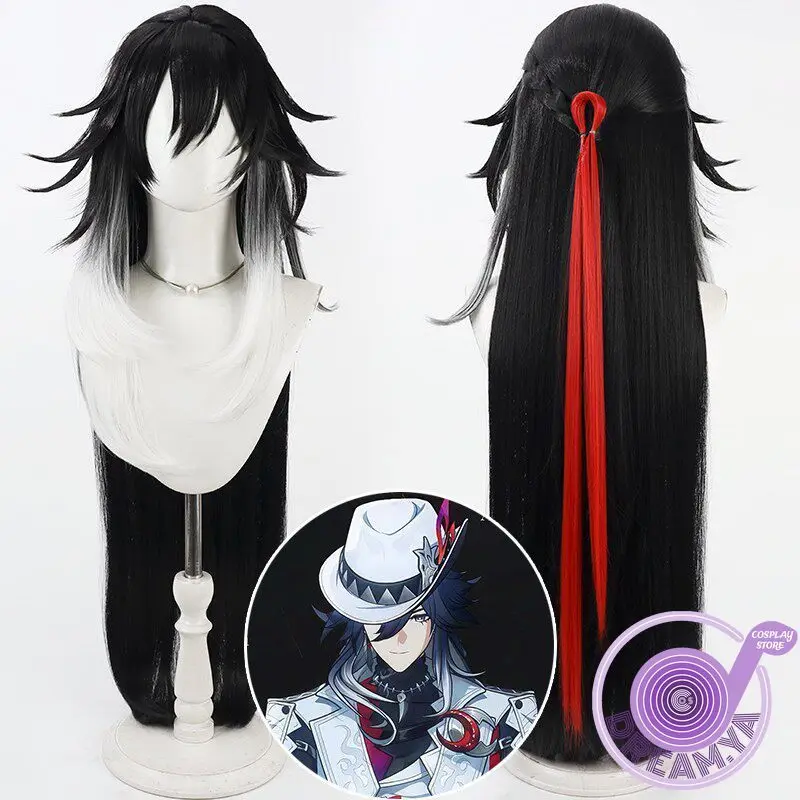 

Парик для косплея Ashveil Honkai Star Rail, серый, черный, красный, термостойкий, из синтетических волос, для Хэллоуина, вечеринок, ролевых игр, карнавалов + шапочка для парика