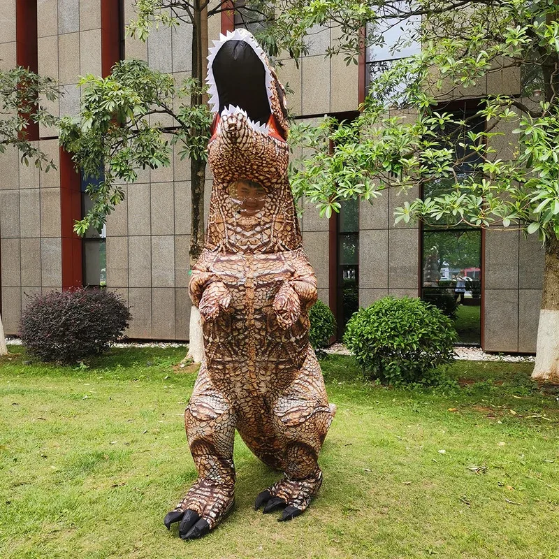 성인 풍선 공룡 의상 할로윈 애니메이션 파티 코스프레 Disfraz Purim 마스코트 줄무늬 역할 놀이 의류 남자 여자