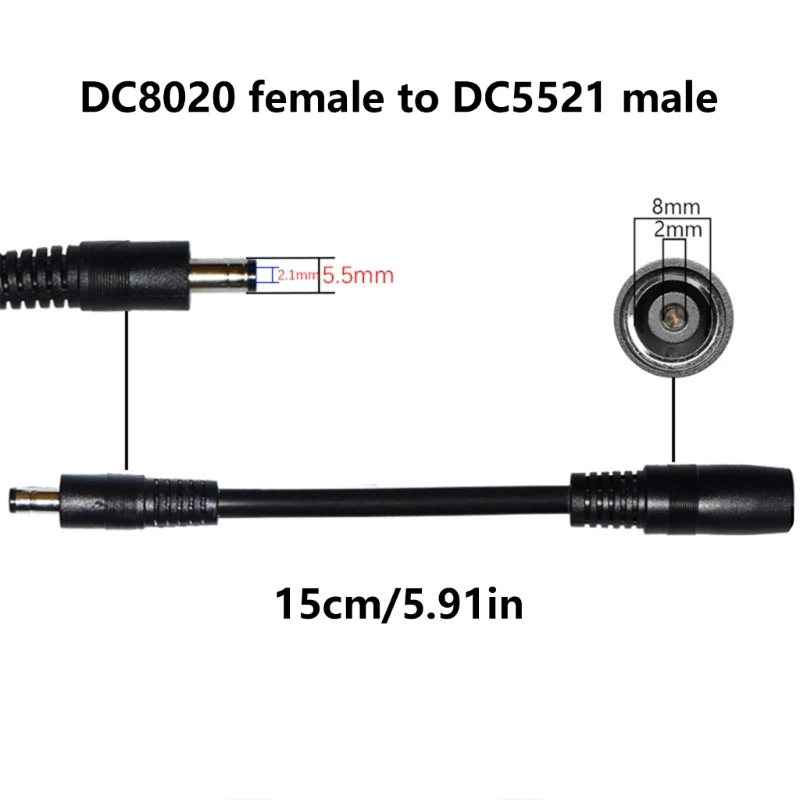 M17B DC5521 Nam đến DC8020 Nữ Cáp Cấp Nguồn cho Nguồn Điện Xe Điện Tử Đầu Nối Nguồn Cáp Sạc