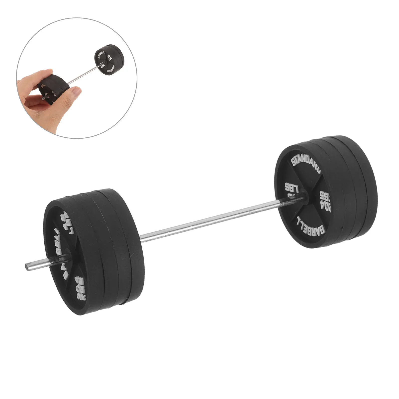 Mini Barbell Set with Weight Plates, Compact Stable Base, Desk Gym Fitness Equipment for Home Workout
