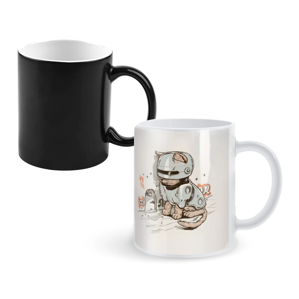 

RobocatCoffee Mugs And Mug Creative Color Change Tea Cup Ceramic Milk Cups Novelty Gifts