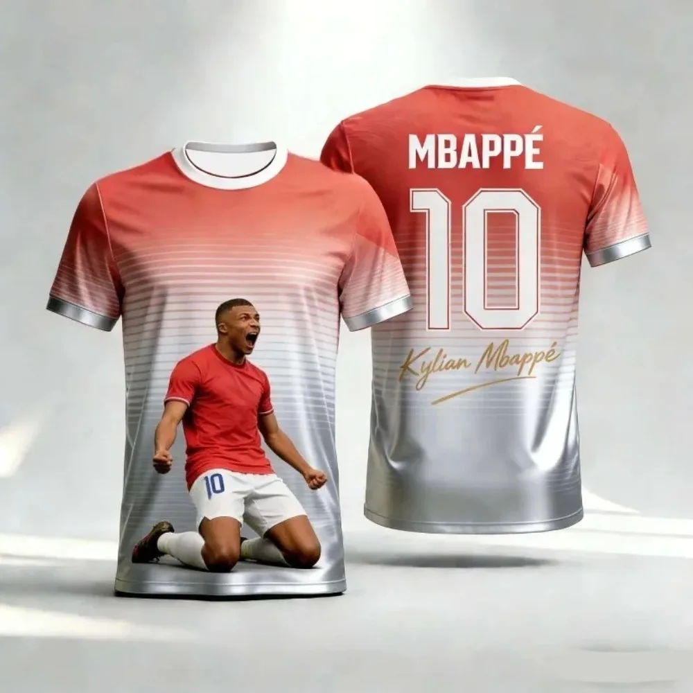 

Mbappé Summer 3D Printable Family Clothing Football Jersey T-shirt Quick-drying and Breathable Suitable for Outdoor Wearing