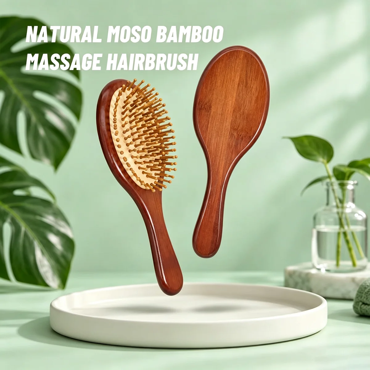 Natural Natural Bamboo Air Cushion Hairbrush Anti-Static Comb Portable Detangling Scalp Massage Easy To Clean Suitable For Holiday Gift - Aliexpress Deal