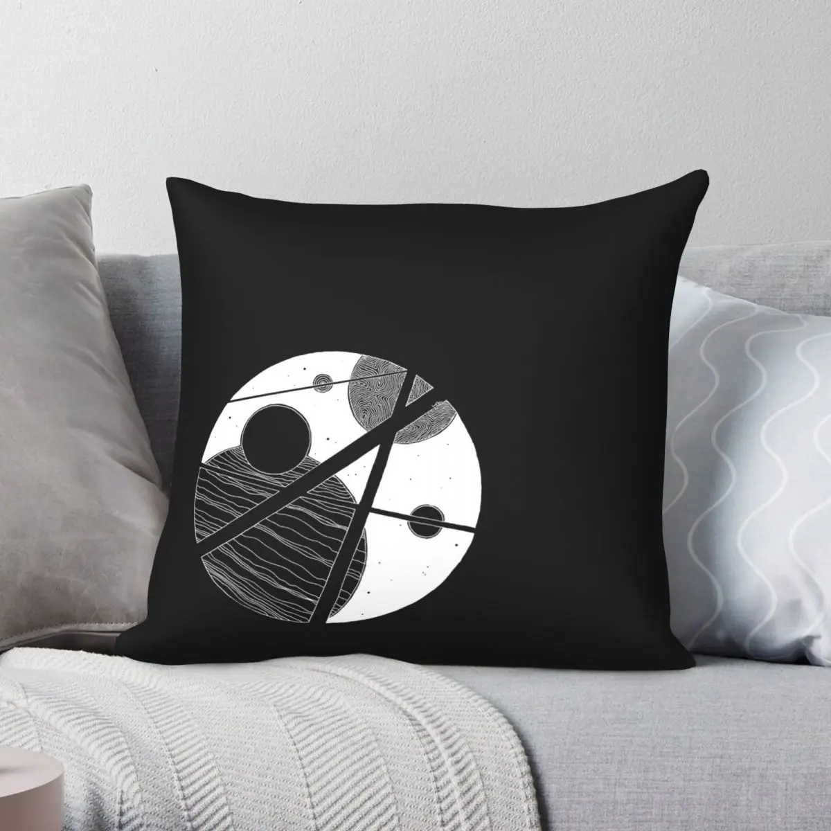 Black Hole Inverse Pillowcase Polyester Linen Velvet Printed Zip Decor Pillow Case Home Cushion Cover