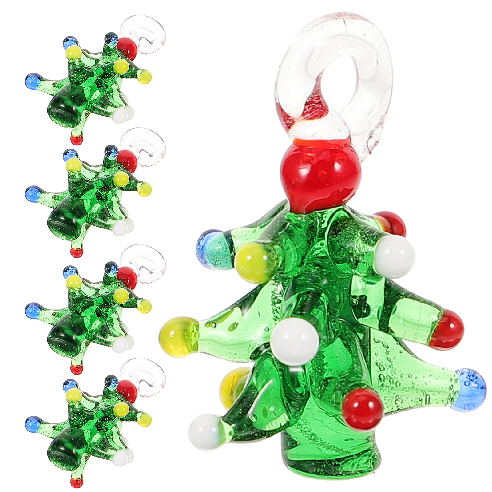 

5 Pcs Christmas Tree Accessories Jewellery Charms Necklace Ear Glass for Necklaces
