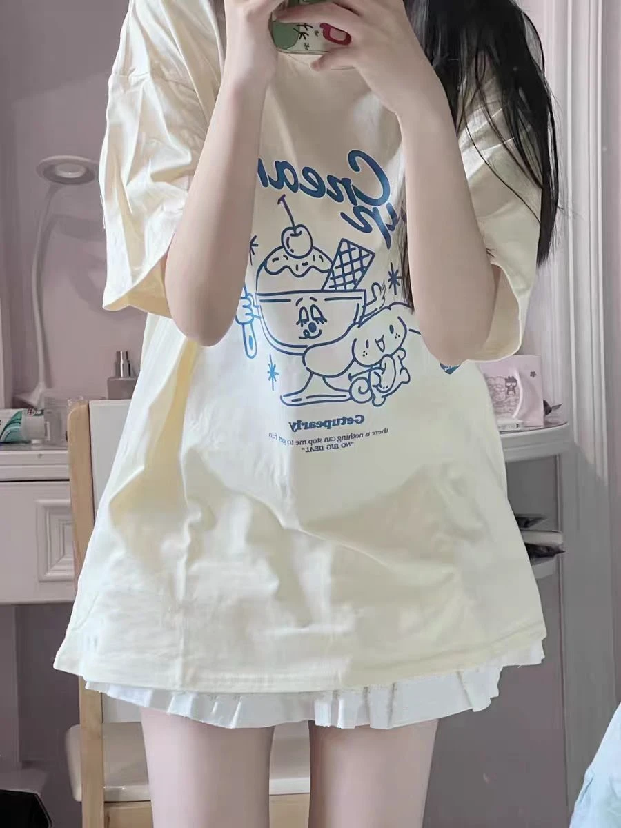 

Sweet Girl Dress Summer Dress 2025 New Small Fresh Women's Salt School Style Pleated Skirt Two-piece Set Fashion Mini Dress