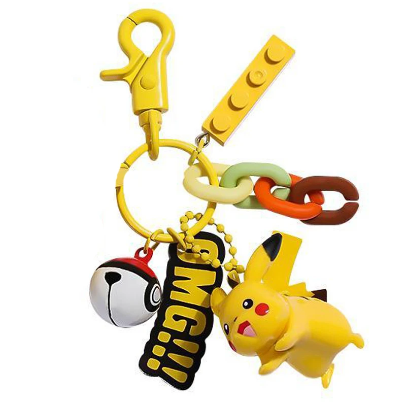 

Great Detective Pok é mon Pikachu Keychains Pendant Creative Personalized Backpack Pendant Doll Earphone decoration