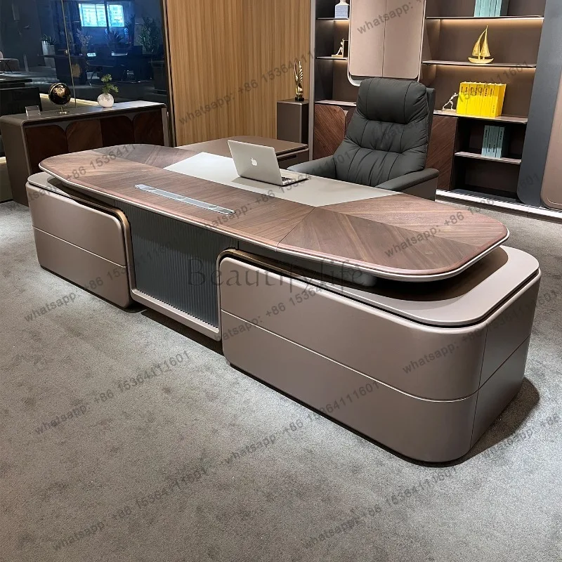 FG European Aesthetic Office Desk Luxury Modern Computer Executive Office Desk Reception Design Mesas Escritorio Home Furniture