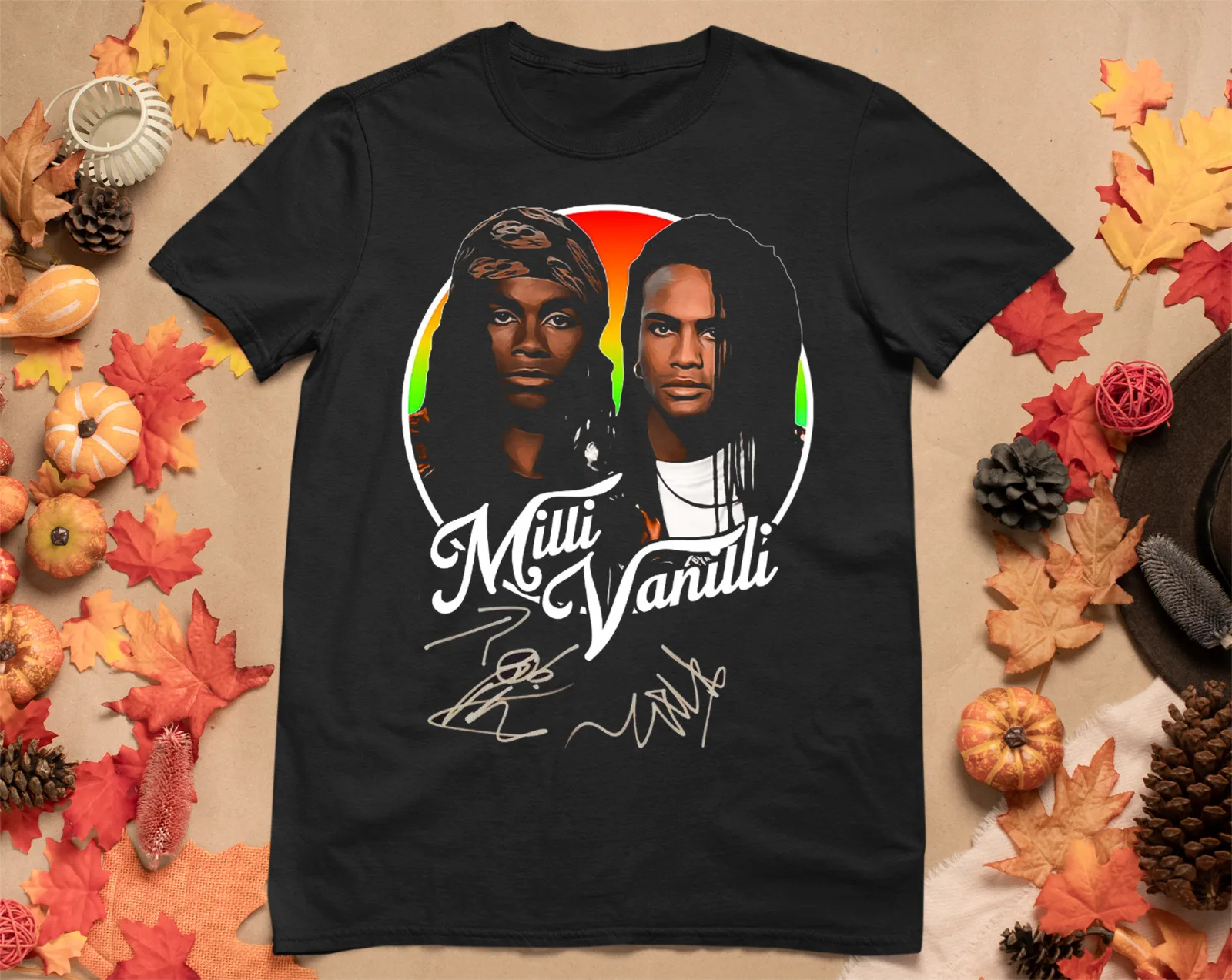 

Мужская футболка Milli Vanilli с надписью, футболка с коротким рукавом, Женская хлопковая черная EE722