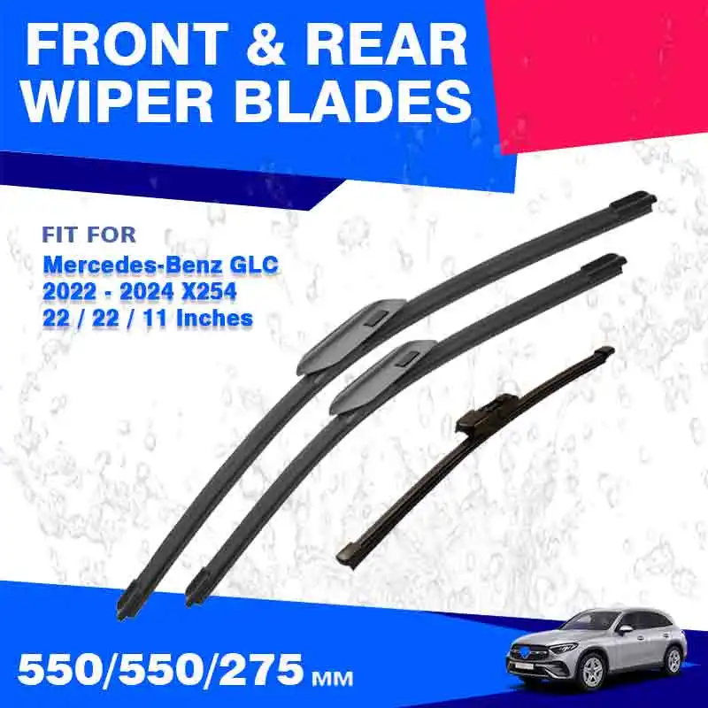 Front Rear Wiper Blades Set For Mercedes Benz GLC X254 2022 2023 2024 Hybrid Windshield Windscreen Accessories 300 250 220d 350e