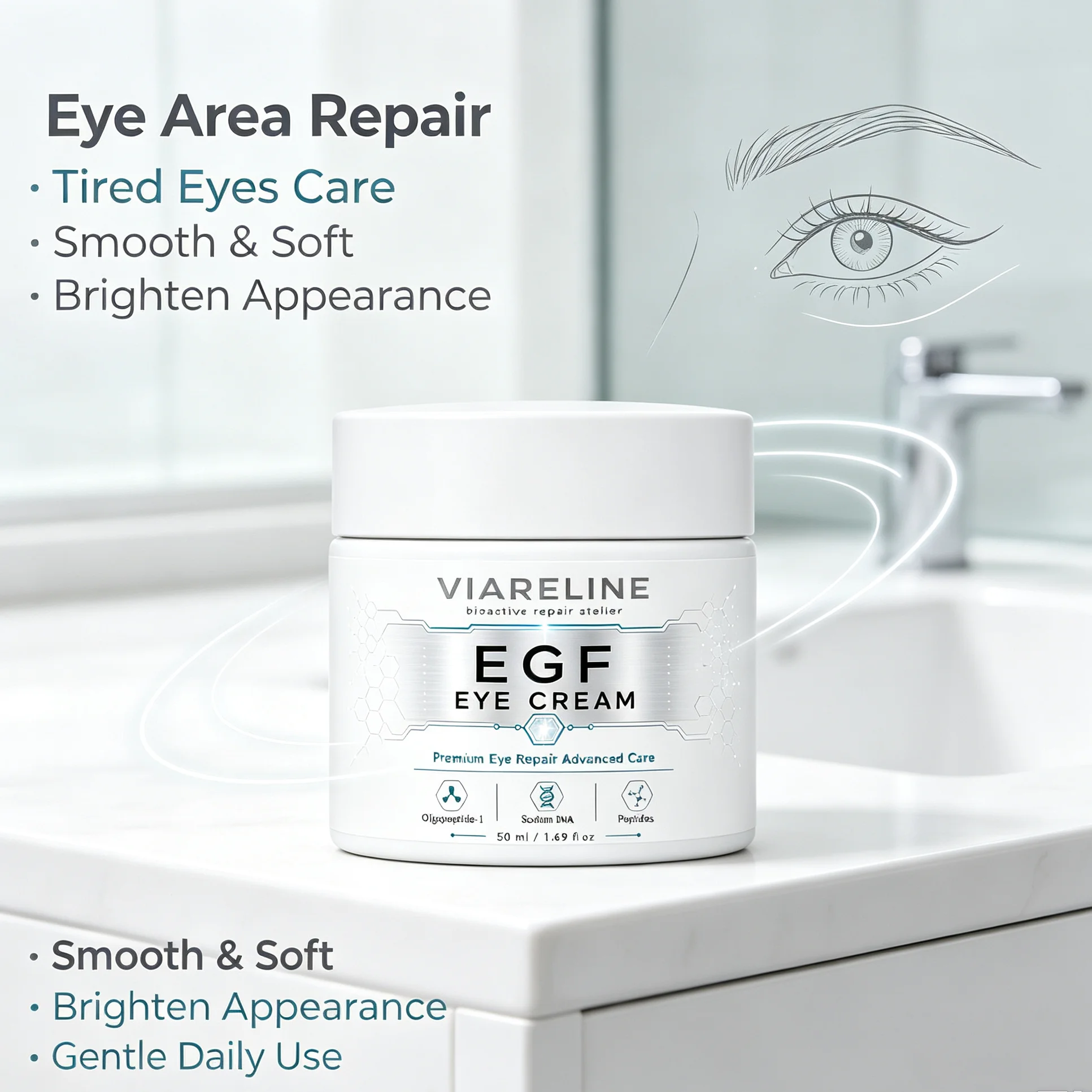 EGF Regenerating Repair Eye Cream Anti-Wrinkle Firming Brighten Under Eyes Relieve Puffiness Long Lasting Moisturizing Eye Cream