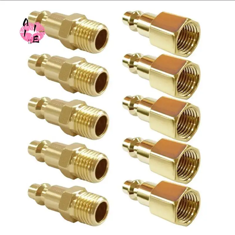 A11E-1/4 Inch NPT Brass Air Hose Quick Connect Plug Male Female Pneumatic Coupler For Air Compressor