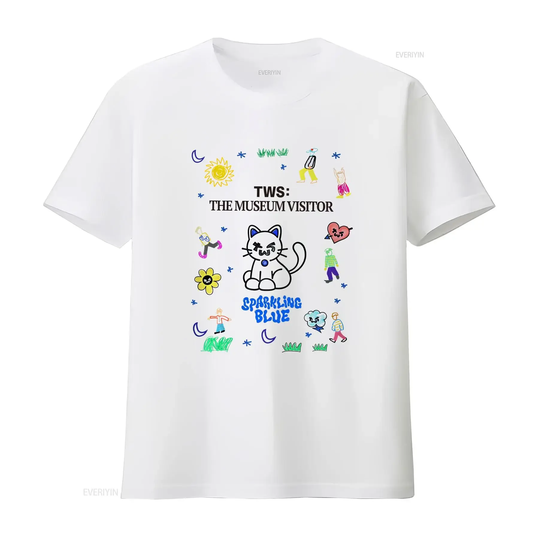 TWS Kpop The Museum Visitor T shirt Sparkling Blue Album Merch Shinyu Dohoon Youngjae Hanjin vintage Washed Comfortable