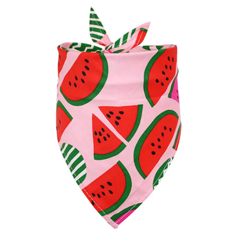 Fruit Cotton Pet Dog Bandana Large Cat Scarf Accessories Triangular Bandage Cute Summer for Teddy Small Medium dogs supplies