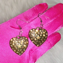 Y2K Jewelry Shiny Crystal Heart Star Earrings for Women Vintage Charms Earrings Punk Korean Fashion Earrings Accessories Goth