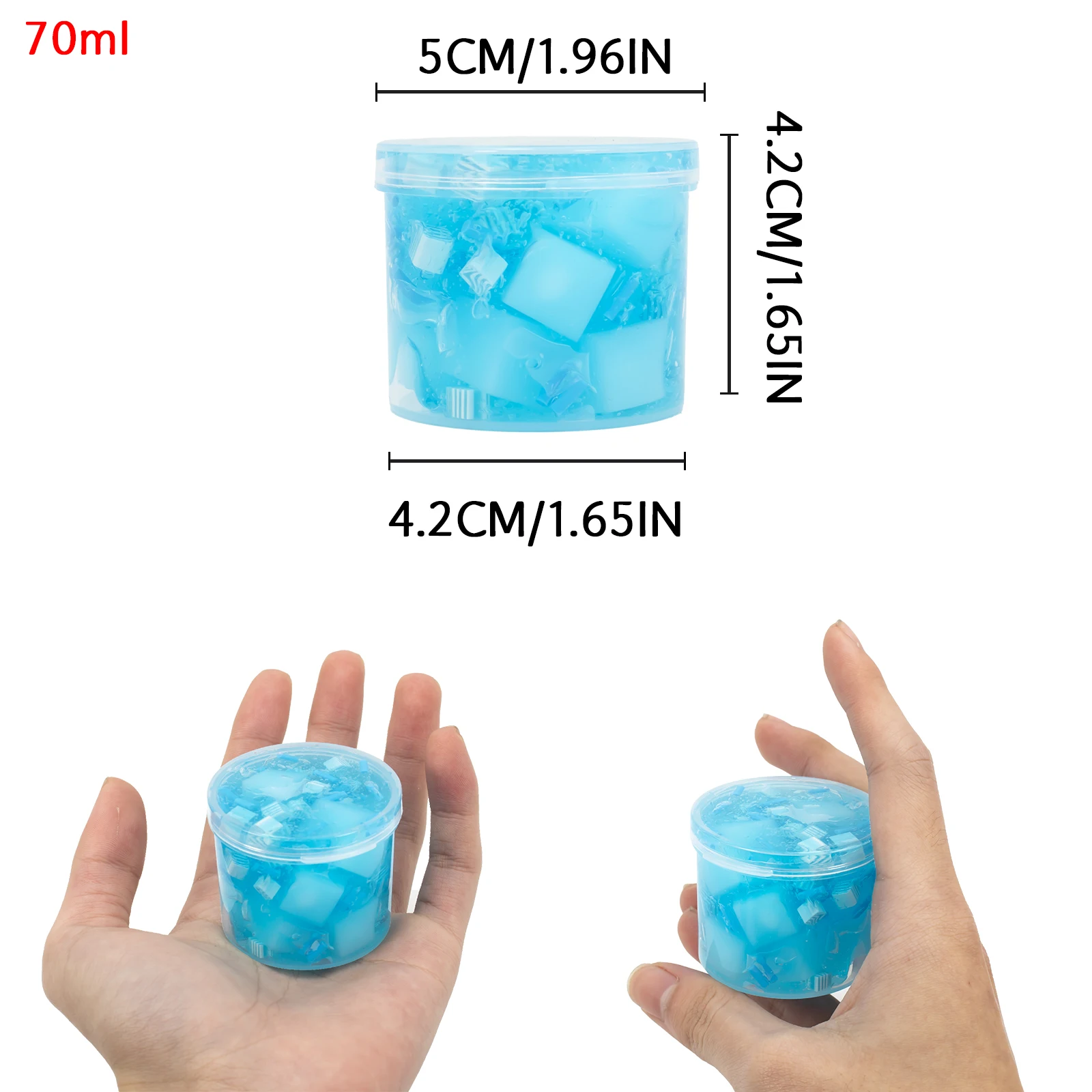 2,37 Unzen Jelly Cube Crunchy Crystal Slime Set Klarer klebriger Schleim DIY Nicht klebriger dehnbarer Schlamm Partygeschenke Geburtstagsgeschenk