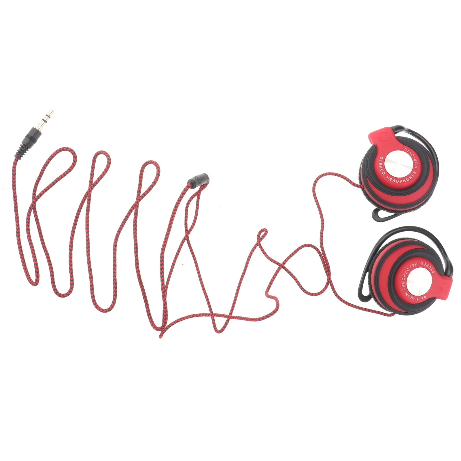 

3.5mm Clip on Earhook Wired Headphones Stereo Earphones Durable Cable Comfortable Ear Pads Sport Headset Compatible with Phone