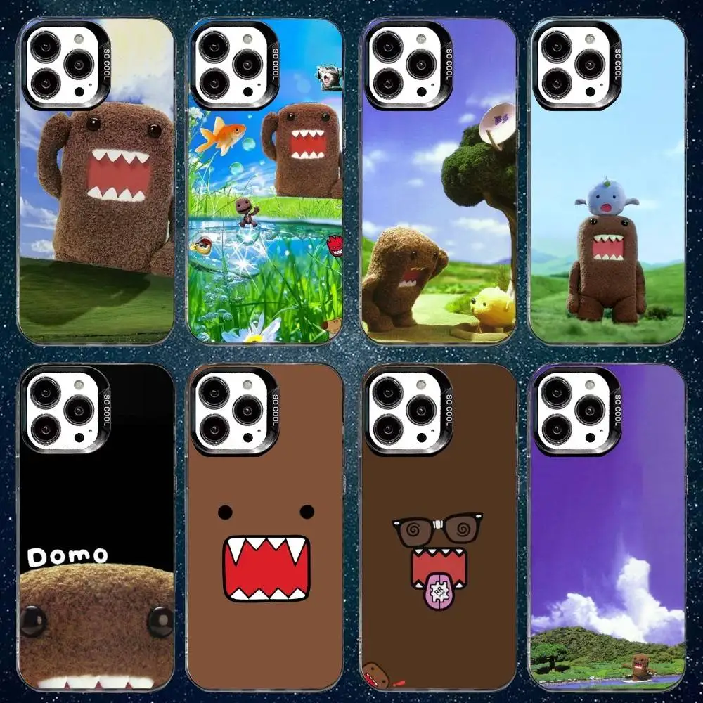 Casing Ponsel D-Domo-kun Lucu Untuk iPhone17,16,15,14,13,12,11 Plus,Pro Max Putih Matte Anti Benturan