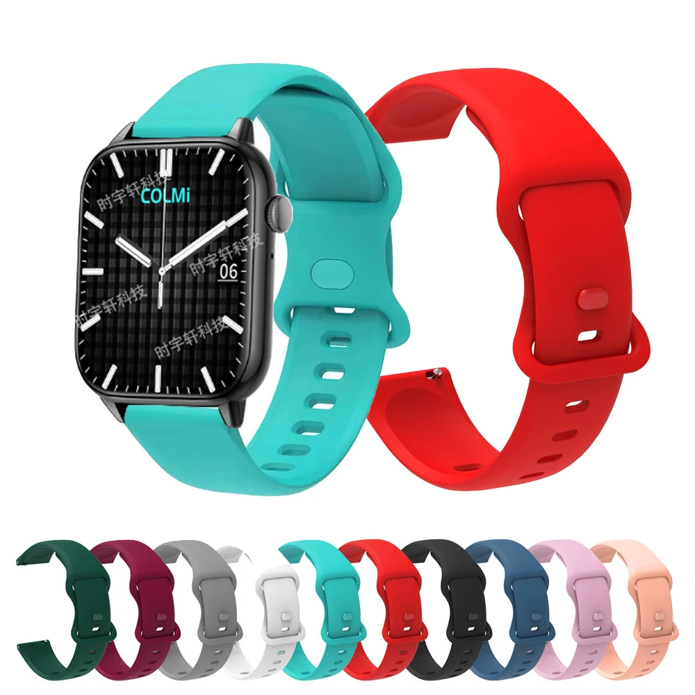 20mm 22mm Strap For COLMI C60 C61 C81 C80 Smartwatch Silicone Bracelet For COLMI P8 P28 Plus/P73 P71 P60 P68/M42 M41 Correa Band