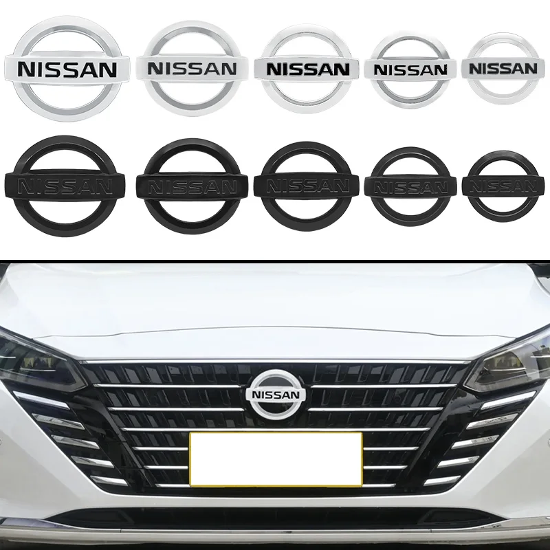 3D ABS Car Hood Front Grill Rear Trunk Logo Badge Emblem Stickers For Nissan Qashqai X-Trail Navara Juke Leaf Micra Patrol Teana