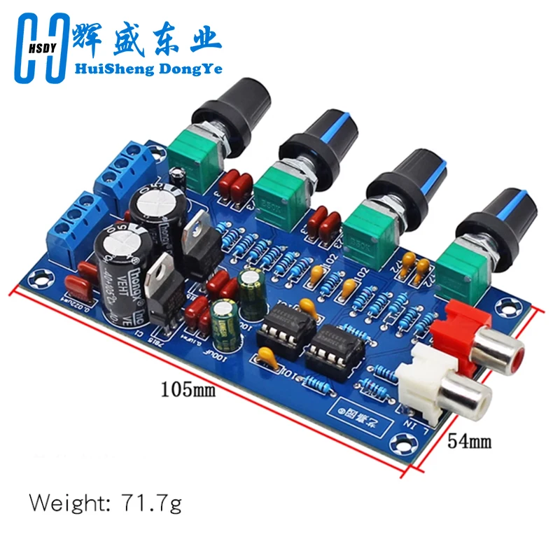 XH-M164 NE5532 Stereo Pre-amp Preamplifier Tone Board Audio 4 Channels Amplifier Module 4CH Control Circuit Telephone Preamp