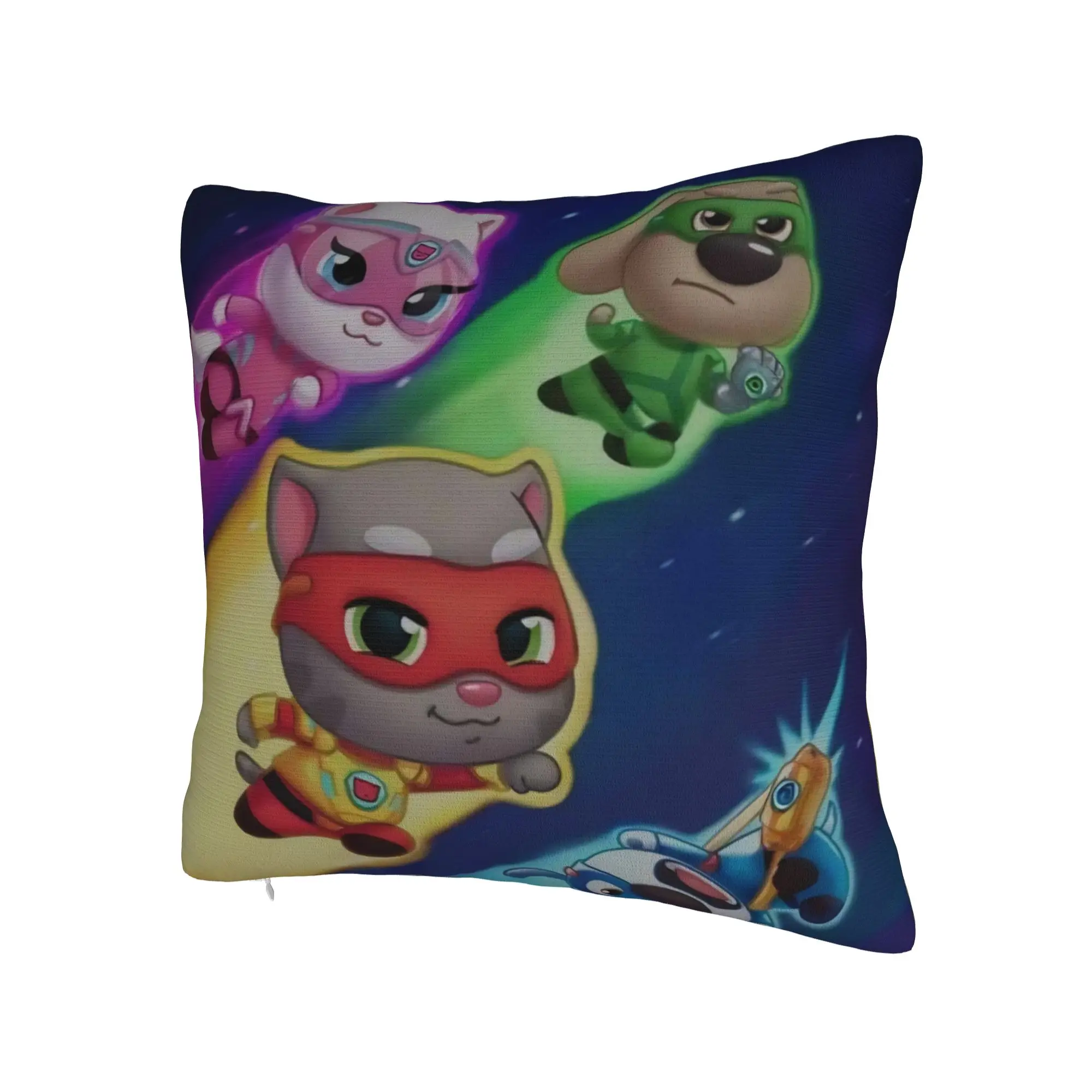 Decorative Pillowcase T-Talking T-Tom And F-Friends Merchandise Bedroom  Throw Pillow Case Cover Zipper Multiple Sizes