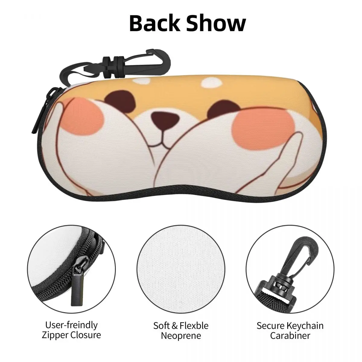 かわいい柴犬シェルメガネケース保護サングラスボックス女性男性ソフト眼鏡バッグポーチ