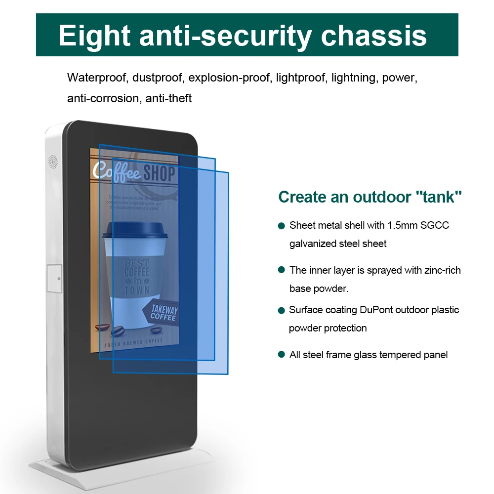 49 Inch Digital Signage IP65 Kiosk LCD Touch Screen Display Android Outdoor Advertising Player