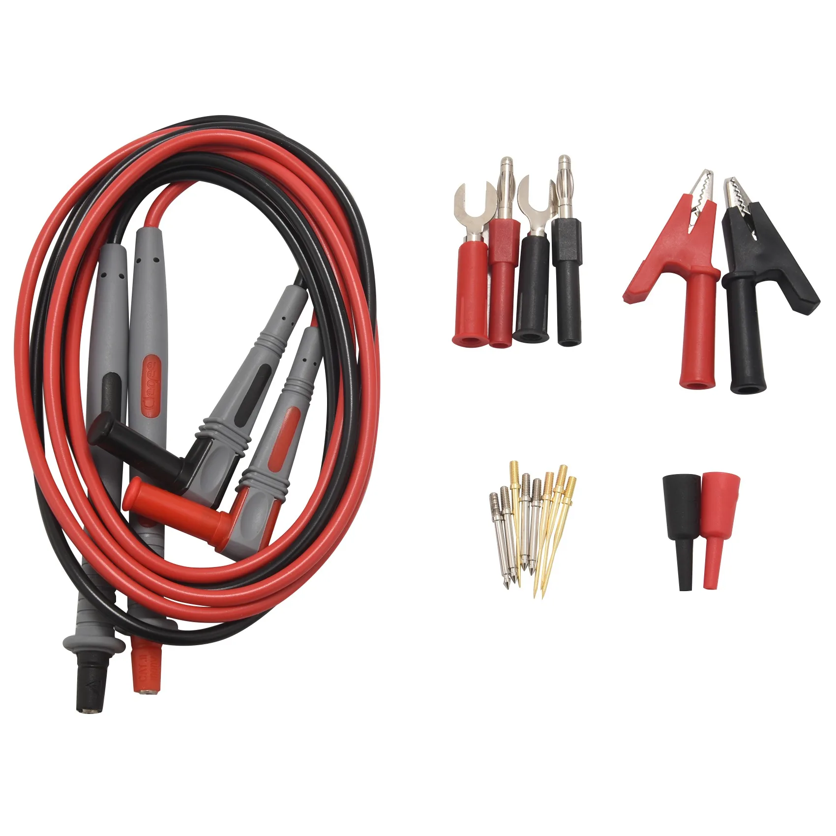 

P1503B Multimeter Test Leads Kit, Digital Multimeter Leads with Alligator Clips Replaceable Multimeter Probes Tips Set